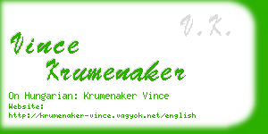 vince krumenaker business card